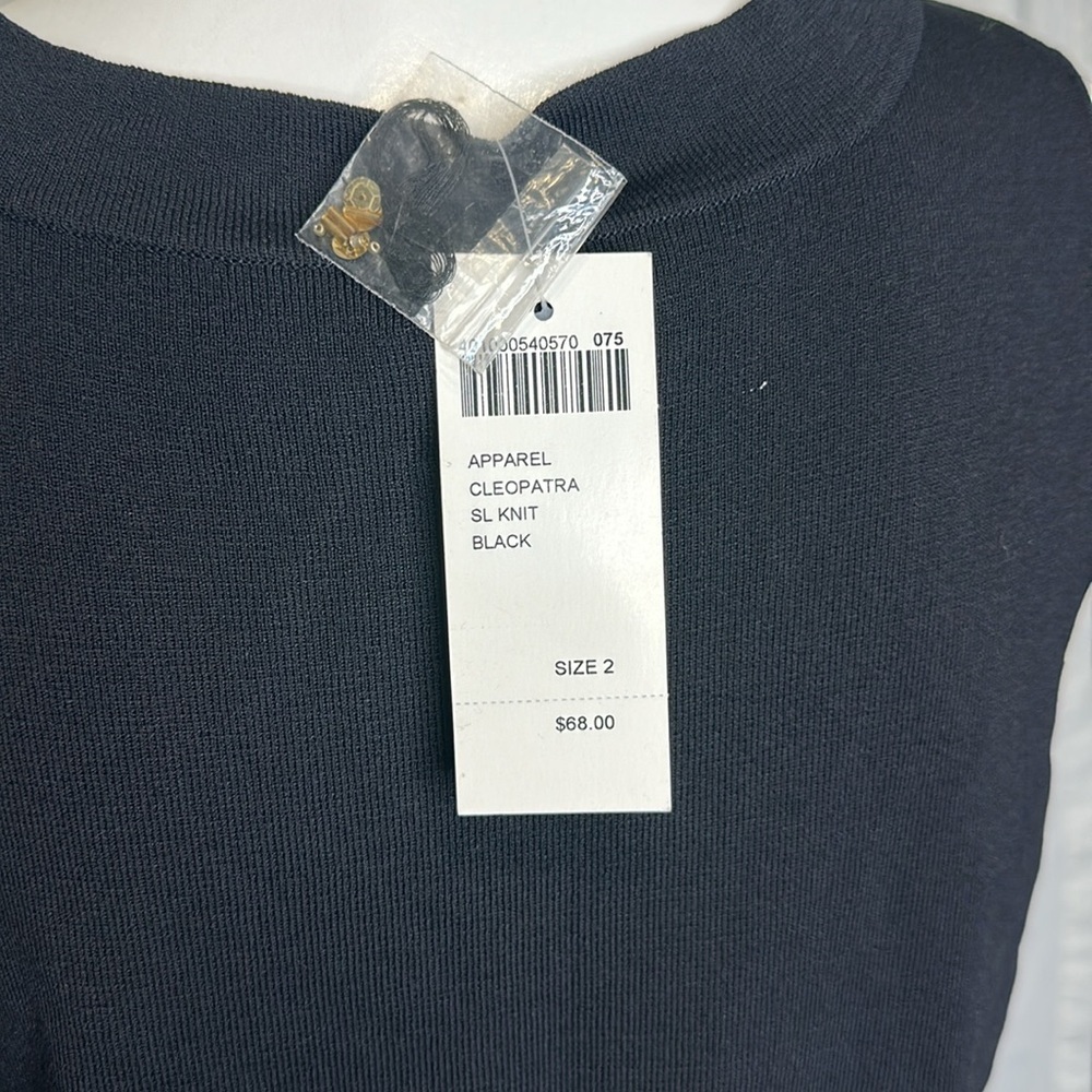 NWT CHICO’S SIZE 2 CLEOPATRA KNIT BLACK TANK TOP WITH GOLD SEQUIN NECK f10 - Picture 5 of 9